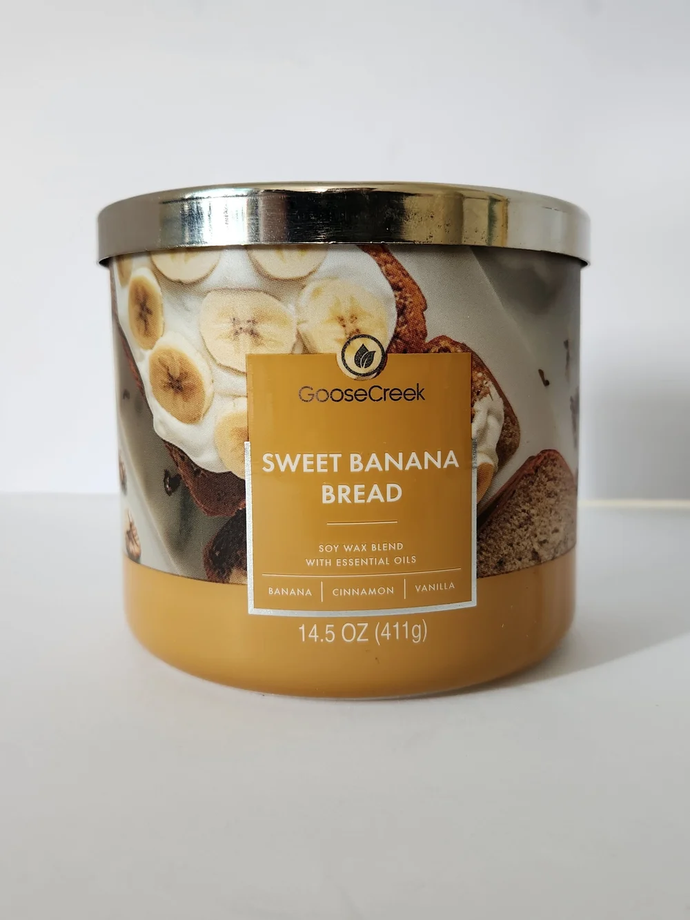 Goose Creek Sweet Banana Bread Scented 3 Wick Candle